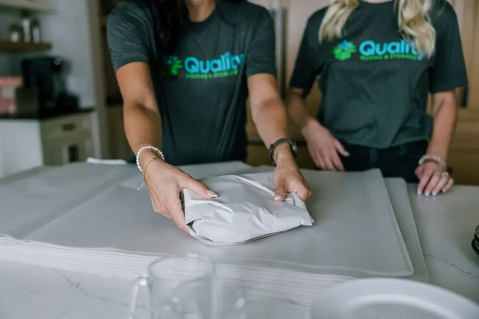 Carefully wrapping items for protection